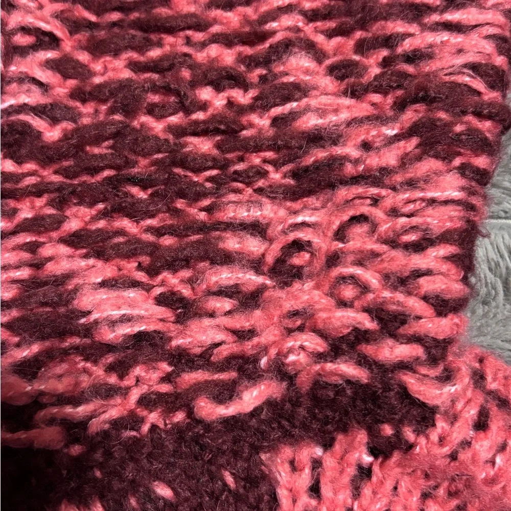 Anthropologie Ginny Oversized Pink/Maroon Cowl Neck Sweater - Picture 6 of 6